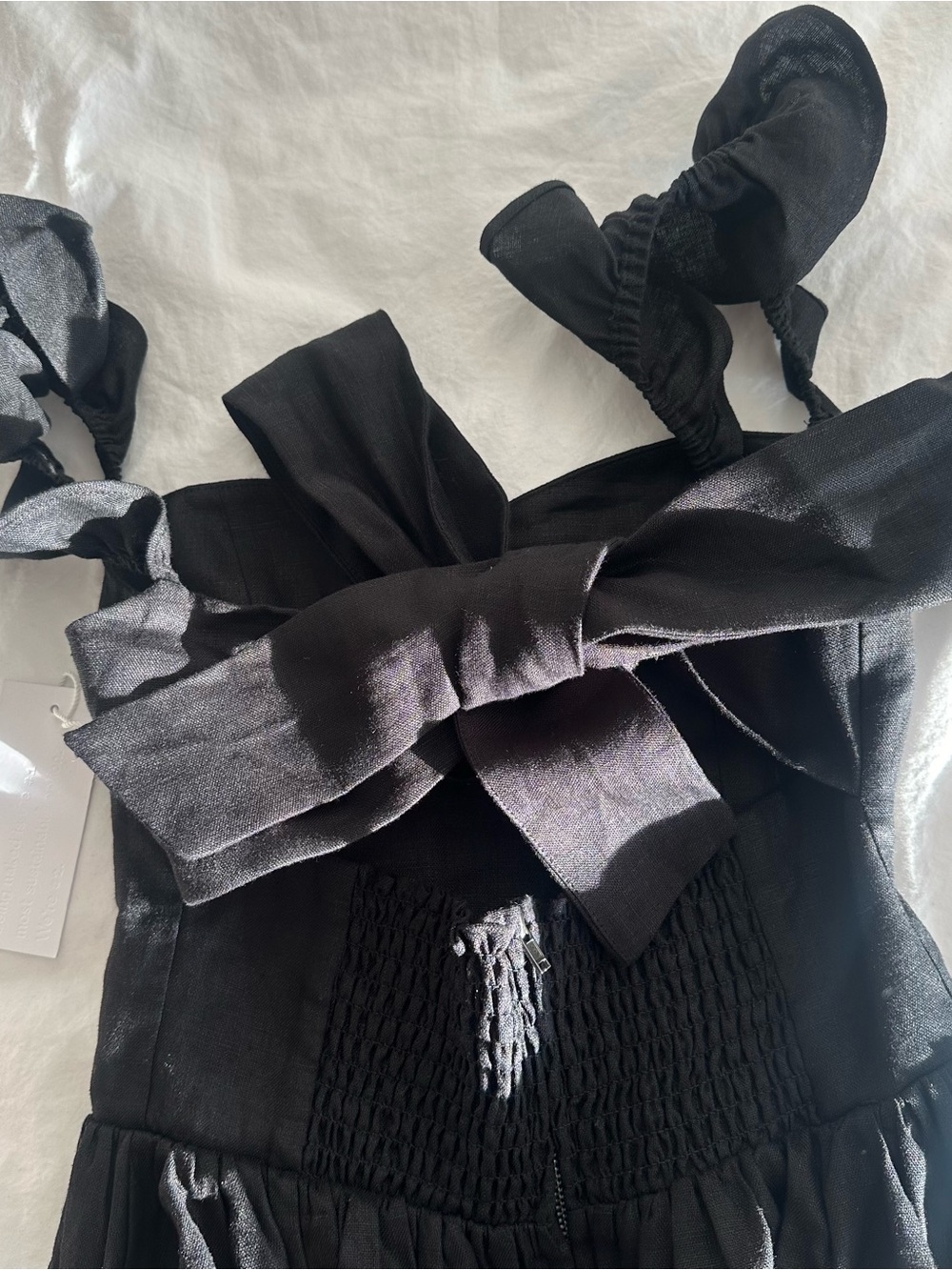 Reformation Linen Black Ruffle-Strap Maxi Dress - Picture 7 of 7